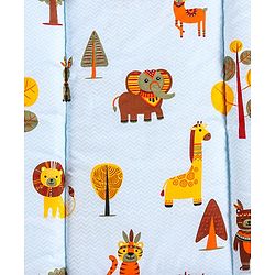 Babyhug Cotton Sleeping Bag Cum Carry Nest With Animals Print- Mint