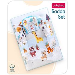 Babyhug Cotton Bedding Set Tribal Animal Print- Multicolor