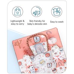 Babyhug Cotton Bedding Set Tribal Animal Print- Multicolor