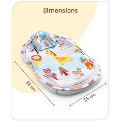 Babyhug Cotton Mattress Set with Mosquito Net Tribal Animal Print- Multicolor