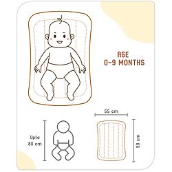 Babyhug Cotton Mattress Set with Mosquito Net Tribal Animal Print- Multicolor