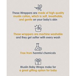 Babyhug Cotton Muslin Multipurpose Swaddle Wraps Unicorn Print Pack of 3 - Multicolour