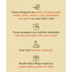 Babyhug Cotton Muslin Multipurpose Swaddle Wraps Unicorn Print Pack of 3 - Multicolour