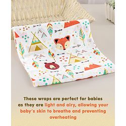 Babyhug Cotton Muslin Multipurpose Swaddle Wraps Unicorn Print Pack of 3 - Multicolour