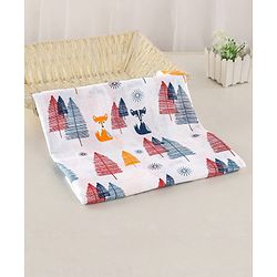Babyhug Cotton Muslin Multipurpose Swaddle Wraps Unicorn Print Pack of 3 - Multicolour