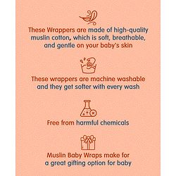 Babyhug Cotton Muslin Multipurpose Swaddle Wraps Unicorn Print Pack of 3 - Multicolour