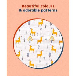 Babyhug Cotton Muslin Multipurpose Swaddle Wraps Unicorn Print Pack of 3 - Multicolour