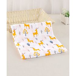 Babyhug Cotton Muslin Multipurpose Swaddle Wraps Unicorn Print Pack of 3 - Multicolour