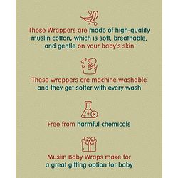 Babyhug Cotton Muslin Multipurpose Swaddle Wraps Forest Print Pack of 5 - Multicolour