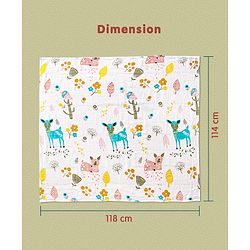 Babyhug Cotton Muslin Multipurpose Swaddle Wraps Forest Print Pack of 5 - Multicolour