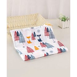 Babyhug Cotton Muslin Multipurpose Swaddle Wraps Forest Print Pack of 5 - Multicolour