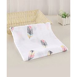 Babyhug Cotton Muslin Multipurpose Swaddle Wraps Forest Print Pack of 5 - Multicolour