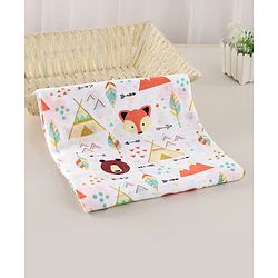 Babyhug Cotton Muslin Multipurpose Swaddle Wraps Forest Print Pack of 5 - Multicolour