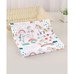 Babyhug Cotton Muslin Multipurpose Swaddle Wraps Forest Print Pack of 5 - Multicolour