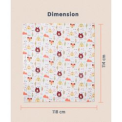 Babyhug Cotton Muslin Multipurpose Swaddle Wraps Forest Print Pack of 5 - Multicolour