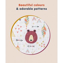 Babyhug Cotton Muslin Multipurpose Swaddle Wraps Forest Print Pack of 5 - Multicolour