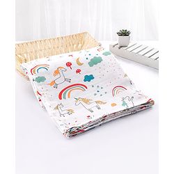 Babyhug Cotton Muslin Multipurpose Swaddle Wraps Forest Print Pack of 5 - Multicolour