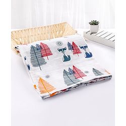 Babyhug Cotton Muslin Multipurpose Swaddle Wraps Forest Print Pack of 5 - Multicolour