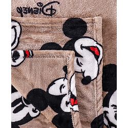Babyhug Lightweight Disney Single Ply Mink Blanket Smiley Mickey  Print- Brown