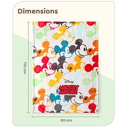 Babyhug Lightweight Disney Single Ply Mink Blanket Smiley Mickey  Print- Brown