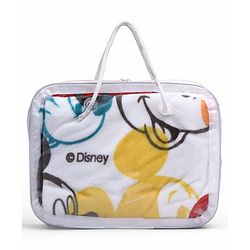Babyhug Lightweight Disney Single Ply Mink Blanket Smiley Mickey  Print- Brown