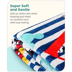 Babyhug Lightweight Disney Single Ply Mink Blanket Smiley Mickey  Print- Brown