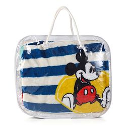 Babyhug Lightweight Disney Single Ply Mink Blanket Smiley Mickey  Print- Brown
