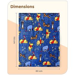 Babyhug Lightweight Disney Single Ply Mink Blanket Smiley Mickey  Print- Brown