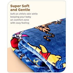 Babyhug Lightweight Disney Single Ply Mink Blanket Smiley Mickey  Print- Brown