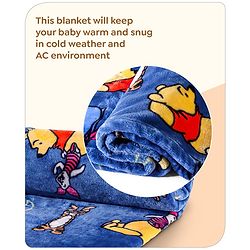 Babyhug Lightweight Disney Single Ply Mink Blanket Smiley Mickey  Print- Brown