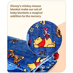 Babyhug Lightweight Disney Single Ply Mink Blanket Smiley Mickey  Print- Brown