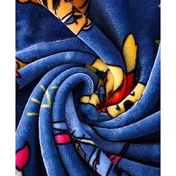 Babyhug Lightweight Disney Single Ply Mink Blanket Smiley Mickey  Print- Brown