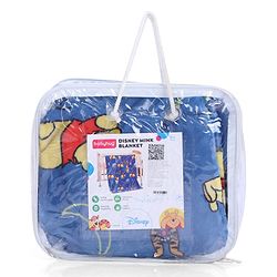 Babyhug Lightweight Disney Single Ply Mink Blanket Smiley Mickey  Print- Brown