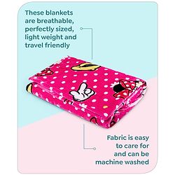 Babyhug Lightweight Disney Single Ply Mink Blanket Smiley Mickey  Print- Brown