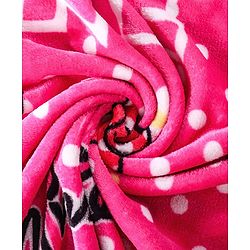 Babyhug Lightweight Disney Single Ply Mink Blanket Smiley Mickey  Print- Brown