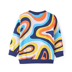 Babyhug Cotton Knit Full Sleeves Sweatshirt With Sun & Text Graphics Pack of 2 - Navy Blue