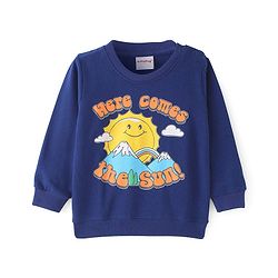 Babyhug Cotton Knit Full Sleeves Sweatshirt With Sun & Text Graphics Pack of 2 - Navy Blue