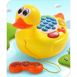 Babyhug Musical Duck Telephone Learning Toy|Baby Duck with Sounds & Music|Role Play Fun Phone Toy for Kids|Educational Phone