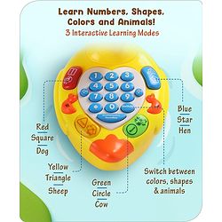 Babyhug Musical Duck Telephone Learning Toy|Baby Duck with Sounds & Music|Role Play Fun Phone Toy for Kids|Educational Phone