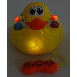 Babyhug Musical Duck Telephone Learning Toy|Baby Duck with Sounds & Music|Role Play Fun Phone Toy for Kids|Educational Phone