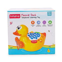 Babyhug Musical Duck Telephone Learning Toy|Baby Duck with Sounds & Music|Role Play Fun Phone Toy for Kids|Educational Phone