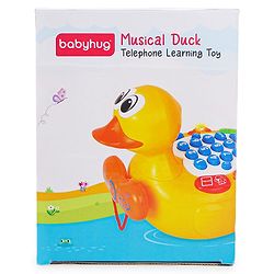 Babyhug Musical Duck Telephone Learning Toy|Baby Duck with Sounds & Music|Role Play Fun Phone Toy for Kids|Educational Phone
