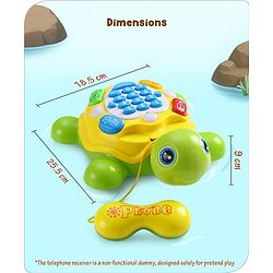 Babyhug Musical Duck Telephone Learning Toy|Lights & Music|Role Play Phone Toy for Kids|Numbers|Shape & Color Recognition|Animal Names & Sounds|Math Quizzes|Addition & Subtraction|Yellow - 12 Months+