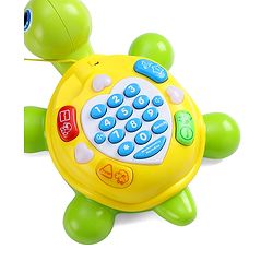 Babyhug Musical Duck Telephone Learning Toy|Lights & Music|Role Play Phone Toy for Kids|Numbers|Shape & Color Recognition|Animal Names & Sounds|Math Quizzes|Addition & Subtraction|Yellow - 12 Months+
