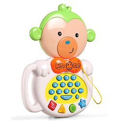 Babyhug Musical Monkey  Telephone Learning Toy|Baby Monkey with Sounds & Music|Role Play Fun Phone Toy for Kids|Educational Phone|Green