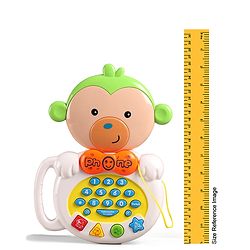 Babyhug Musical Monkey  Telephone Learning Toy|Baby Monkey with Sounds & Music|Role Play Fun Phone Toy for Kids|Educational Phone|Green
