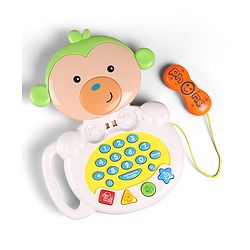 Babyhug Musical Monkey  Telephone Learning Toy|Baby Monkey with Sounds & Music|Role Play Fun Phone Toy for Kids|Educational Phone|Green