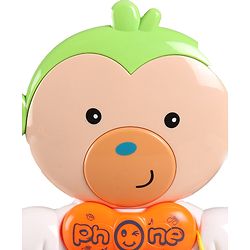 Babyhug Musical Monkey Telephone Learning Toy|Lights & Music|Role Play Phone Toy for Kids|Numbers|Shape & Color Recognition|Animal Names & Sounds|Math Quizzes|Addition & Subtraction|Yellow -12 Months+