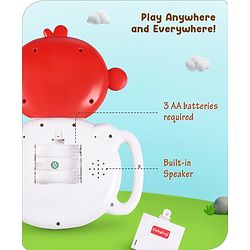Babyhug Musical Monkey Telephone Learning Toy|Lights & Music|Role Play Phone Toy for Kids|Numbers|Shape & Color Recognition|Animal Names & Sounds|Math Quizzes|Addition & Subtraction|Yellow -12 Months+