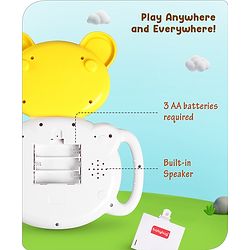 Babyhug Musical Monkey Telephone Learning Toy|Lights & Music|Role Play Phone Toy for Kids|Numbers|Shape & Color Recognition|Animal Names & Sounds|Math Quizzes|Addition & Subtraction|Yellow -12 Months+